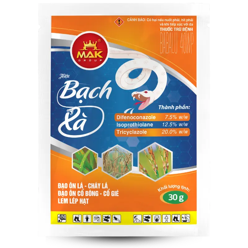 Thuốc trừ bệnh BẠCH XÀ hỗ trợ quản lý đạo ôn, cháy lá, lem lép hạt.