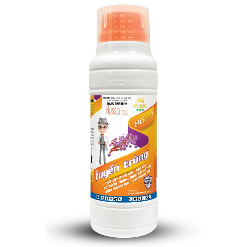 Thuốc trừ bệnh TUYẾN TRÙNG 86PLUS chứa Propamocarb Hydrochloride 722 g/l giúp hỗ trợ kiểm soát sương mai, giả sương mai, nấm đất, Pythium, Phytophthora và bảo vệ bộ rễ cây trồng hiệu quả.