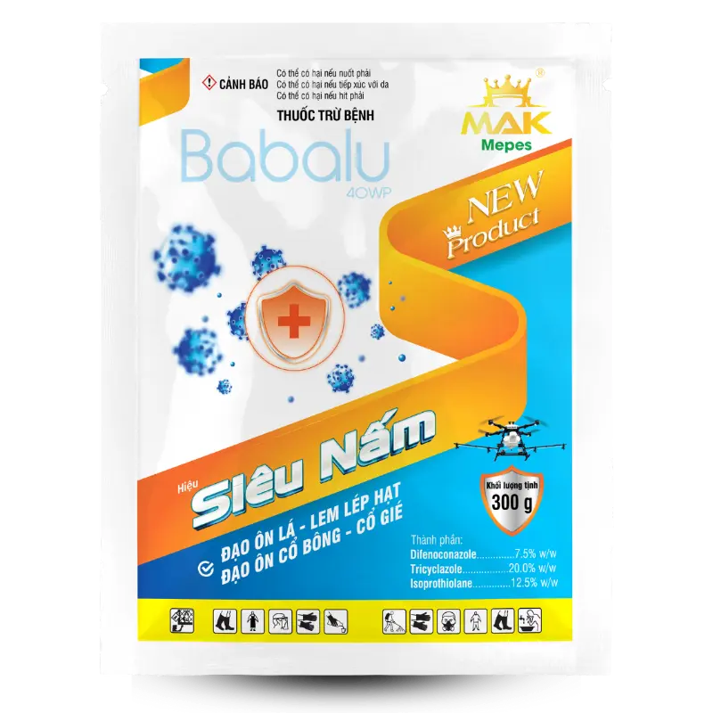 Thuốc trừ bệnh SIÊU NẤM kết hợp Difenoconazole, Isoprothiolane và Tricyclazole giúp hỗ trợ kiểm soát đạo ôn lá, đạo ôn cổ bông, lem lép hạt, nội hấp nhanh, lưu dẫn mạnh và bảo vệ cây lúa hiệu quả.
