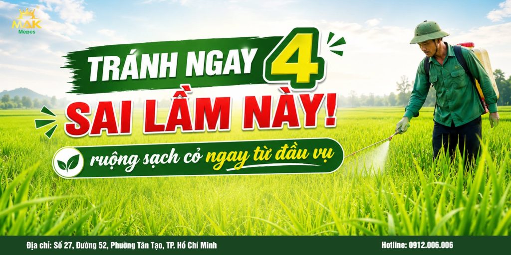 4 sai lầm cần tránh trong quá trình diệt lúa cỏ đầu vụ