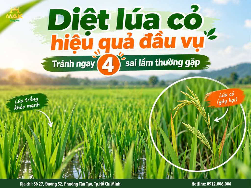 Diệt lúa cỏ hiệu quả ngay từ đầu vụ cần tránh ngay 4 sai lầm thường gặp